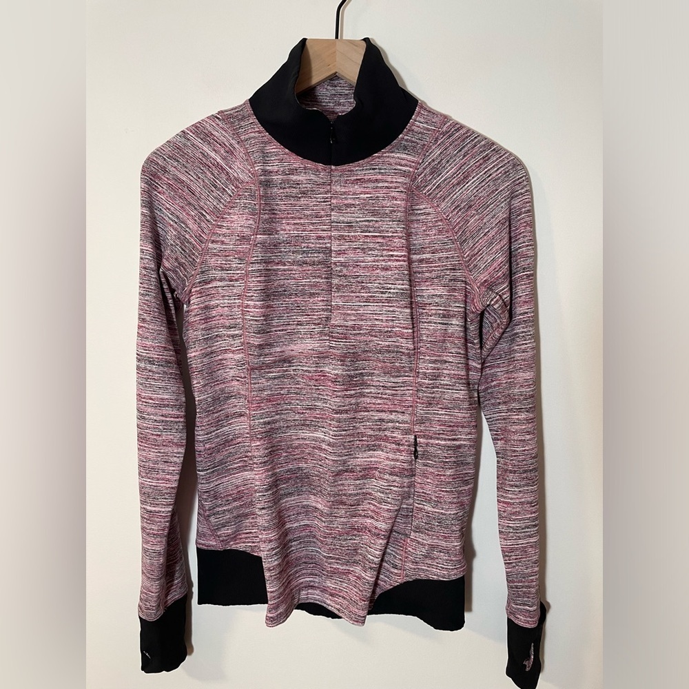 LULULEMON Runderful Zip Long Sleeve Shirt Jacket Space Dye Camo Berry Sz 8 M - Picture 3 of 11